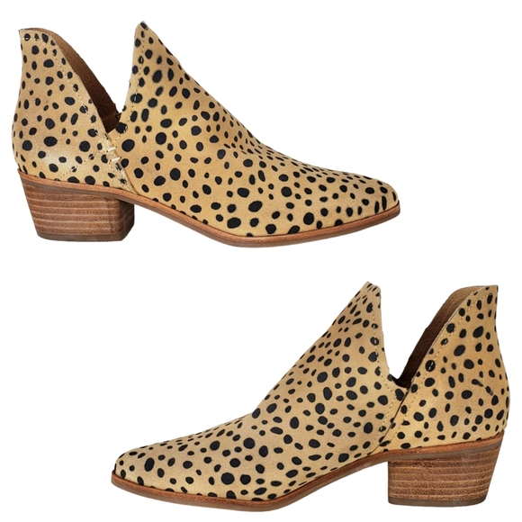 New dolce vita kasper suede leopard print slip on block heel western ankle boots - Picture 10 of 15